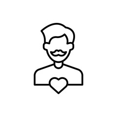 Fathers day outline icons, minimalist vector illustration ,simple transparent graphic element .Isolated on white background