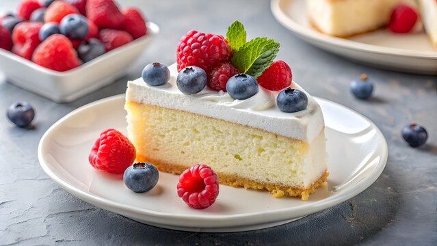 No-Bake Cheesecake With Fresh Berries And Whipped Cream On Top