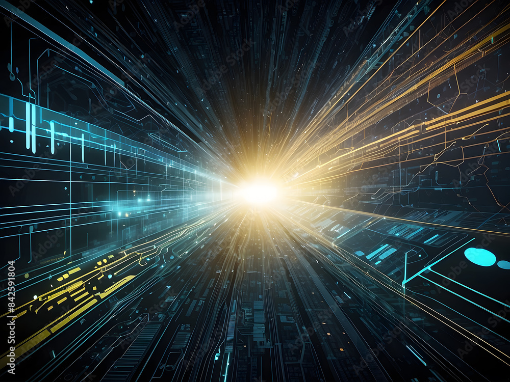 Poster digital background ideal for technological operations, neural networks, ai, data transmission and en