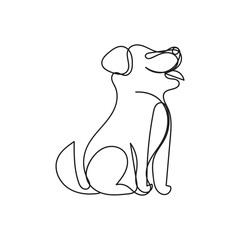 dog one line art, dog continuous line art, dog minimal line art design