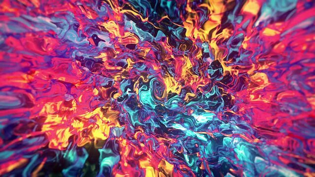 Colorful Fairy Fire Swirl. Colorful Multicolored Spinning Fantasy Turbulent Vortex. Looped video.
