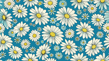 seamless pattern of a daisy flower
