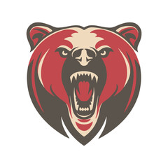 Illustration of a bear, Head of bear, bear silhouette