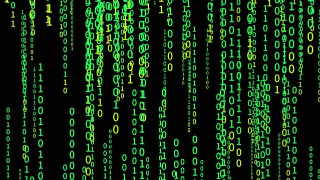 binary code with transparent background animation 