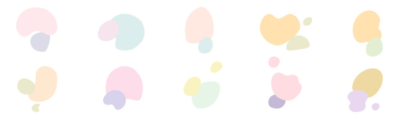 Blob muted vector collection can be used in a variety of ways, including card decorations, frames, paper decorations, cards, backgrounds, and more.