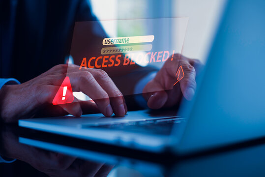 Access Denied: A compromised server is displayed via a virtual interface, or HUD.