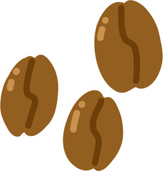 Coffee beans Picnic colorful doodle icon. Outdoor Vector illustration. Hand drawn flat style.