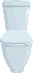 Classic white toilet bowl is standing on white background, modern bathroom appliance