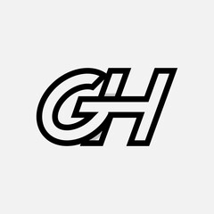 Letter GH or HG Logo, Monogram Logo letter G with H combination, design logo template element, vector illustration