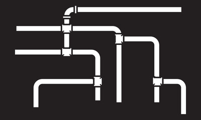 Pipe Icon. isolated on black background. . EPS 10/AI