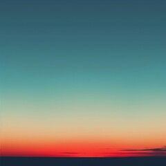 Simple horizon, sunset colors, wide frame, minimalist design for serene background