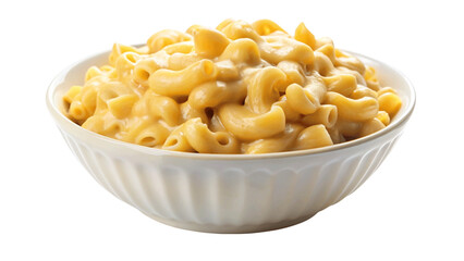 A bowl of creamy lobster mac and cheese. isolated on Transparent background.