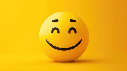 Fototapeta premium Illustration of a cartoon cartoon emoji with a yellow round face featuring an upside down smile