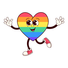 Joyful Strides: Rainbow Heart on the Move