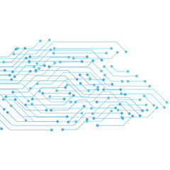 Blue circuit board hi technology background. Networking technology circuit board abstract lines communication. Vector illustration