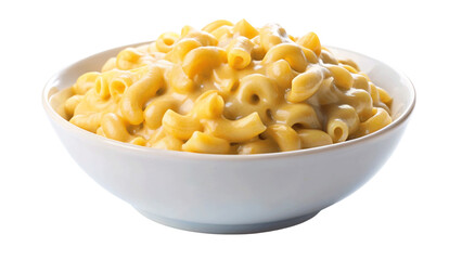 A bowl of creamy lobster mac and cheese. isolated on Transparent background.