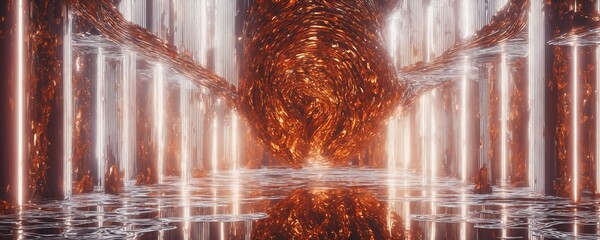 there is a very large room with a lot of lights