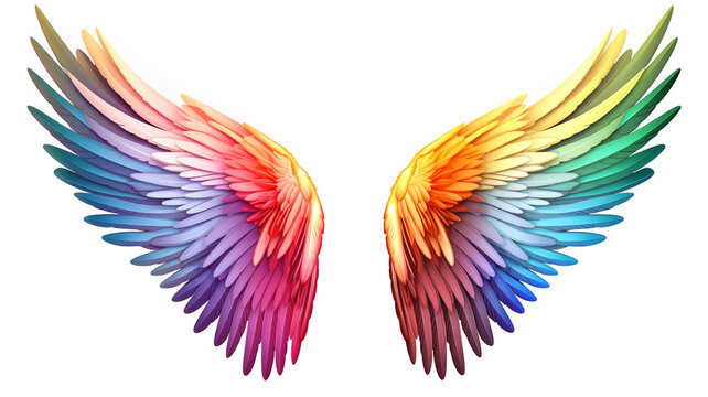 Beautiful colorful angel wings illustration
