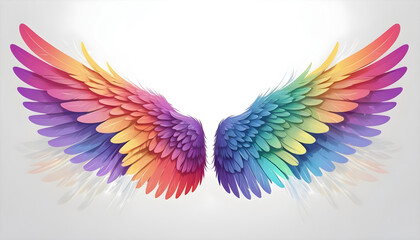 Beautiful colorful angel wings illustration

