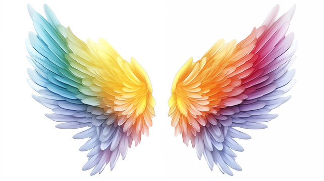 Beautiful colorful angel wings illustration
