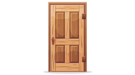Brown wooden door icon featuring angled wood furniture