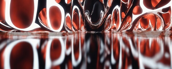 there is a red and white photo of a number of letters