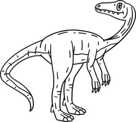 Coelophysis Dinosaur Isolated Coloring Page 