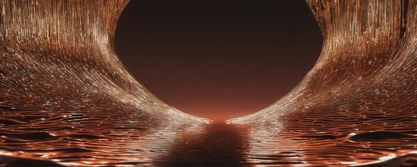 there is a very long tunnel with a lot of water on it