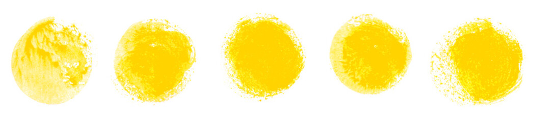 Gemalte Kreise mit Textfreiraum in gelb