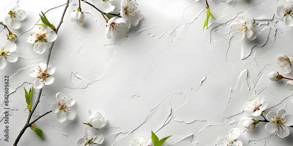 Poster minimalistic white abstract background with serene and elegant spring vibes. concept white abstract 