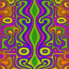 Obraz premium A colorful abstract painting with a green and purple swirl