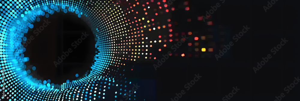 Poster abstract vector circle dots background. technology digital data. with space for text