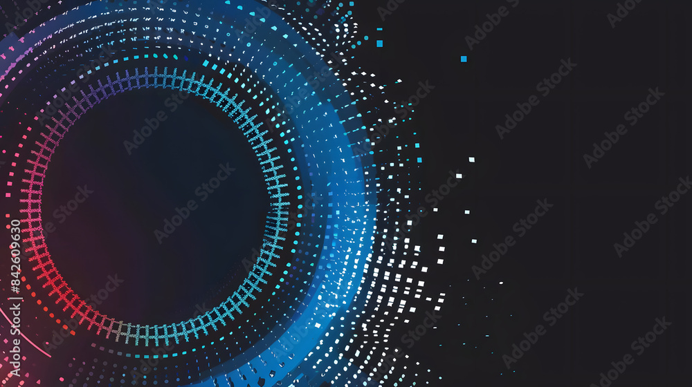 Poster abstract vector circle dots background. technology digital data concept for business presentation de