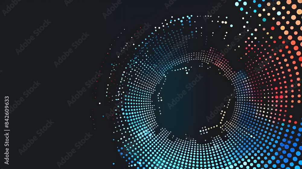 Poster abstract vector circle dots background. technology digital data. with space for text