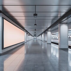 Catch attention in the subway with our sleek billboard design.