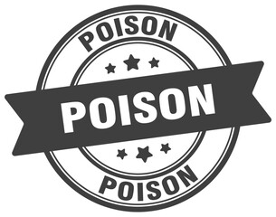 poison stamp. poison label on transparent background. round sign