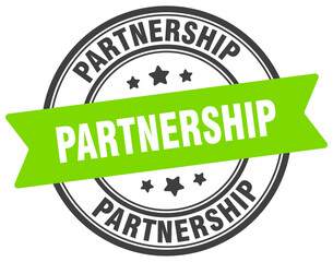partnership stamp. partnership label on transparent background. round sign