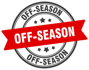 off-season stamp. off-season label on transparent background. round sign