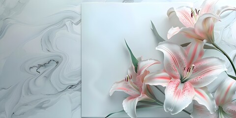 Funeral program template with white background elegant lily and customizable text. Concept Funeral Program Template, White Background, Elegant Lily, Customizable Text