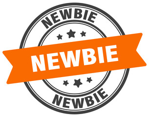 Fototapeta premium newbie stamp. newbie label on transparent background. round sign