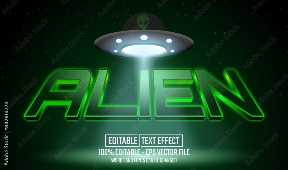 Canvas Prints alien editable text effect