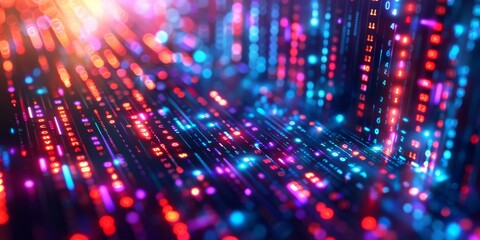 Obraz premium Abstract technology big data concept, Bright color, ultra realistic 