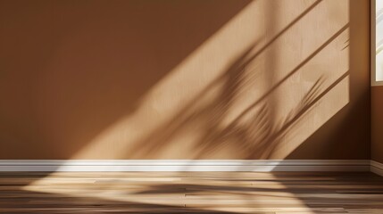 A brown wall and floor with light coming from the side. Background for product photography
