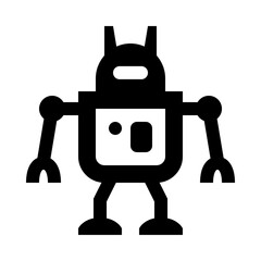 Humanoid Robot Line Icon