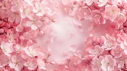 Pink Floral Pattern Soft pink floral pattern with an empty area in the middle, Super cool and nice background, realistic photo stockphoto style