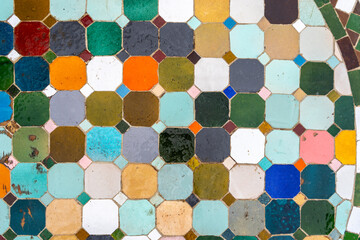 Color Tiles Background, Colored Stone Flooring, Retro Mosaic Tile, Vintage Terrazzo Wall