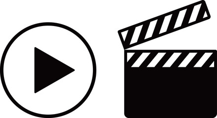 再生ボタン　カチンコ　アイコン