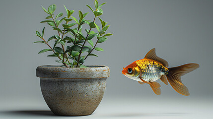 goldfish in aquarium
