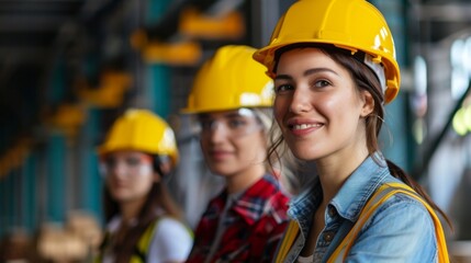 Female Construction Workers in Safety Gear at Worksite