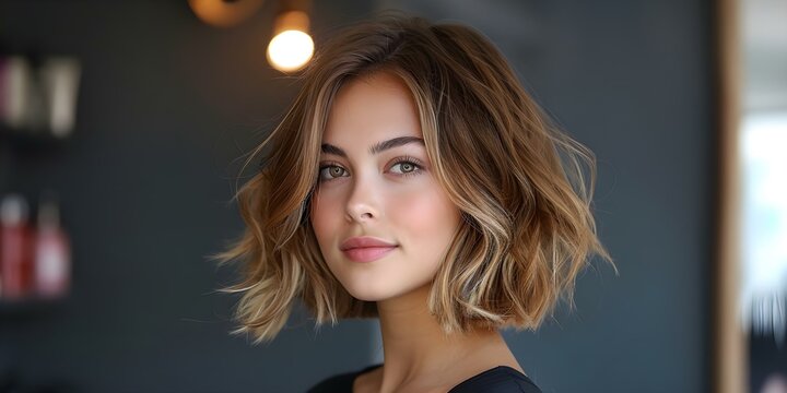 Stylish long bob with textured waves and subtle highlights for a modern look. Concept Hairstyle Inspiration, Long Bob, Textured Waves, Subtle Highlights, Modern Look
